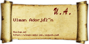 Ulman Adorján névjegykártya